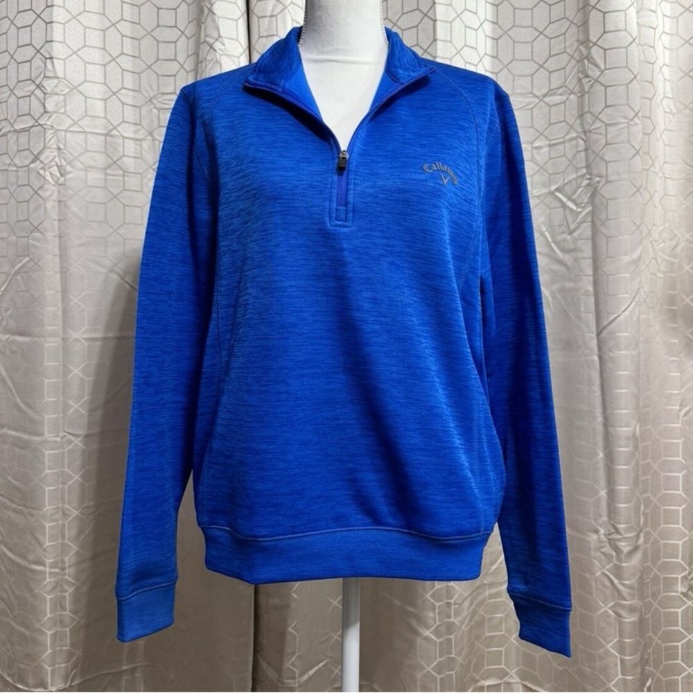 FREE🌟Callaway 1/4 Zip Royal Blue Heathered Performance Golf Pullover Sweatshirt